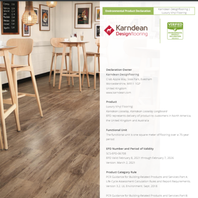 Karndean commercial Environmental product declaration for looselay products