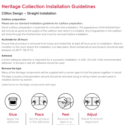 Karndean commercial Heritage Clifton installation guide