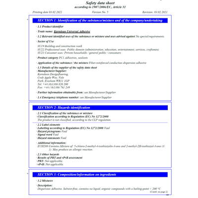 karndean commercial universal adhesive safety data sheets