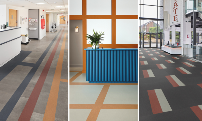 Solid abstract designs in healthcare, hospitality and education spaces from the ADEX Platinum Award winning Opus Abstracts capsule collection