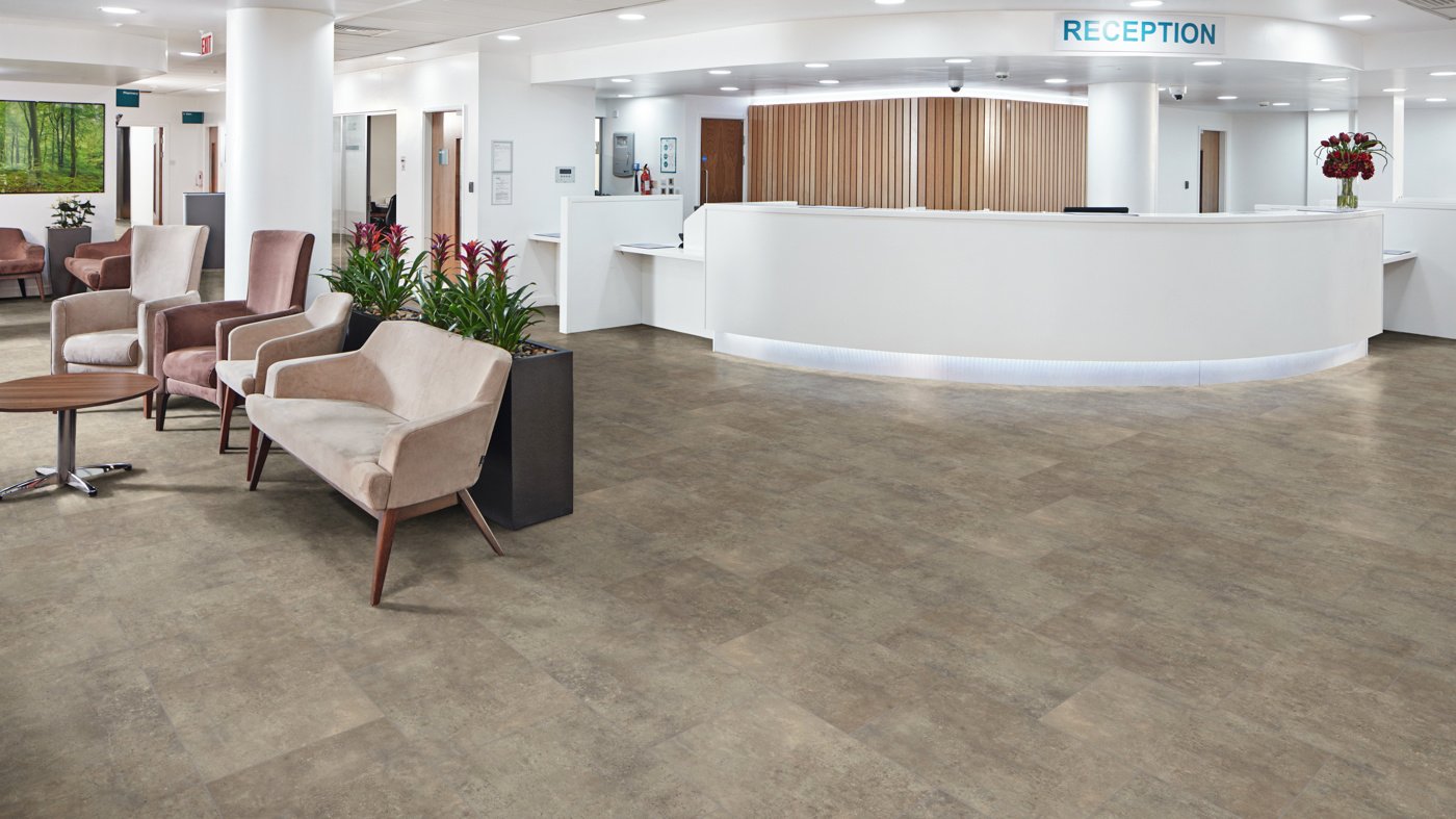 Sandstorm RKT3010-G floors in a hospital waiting room