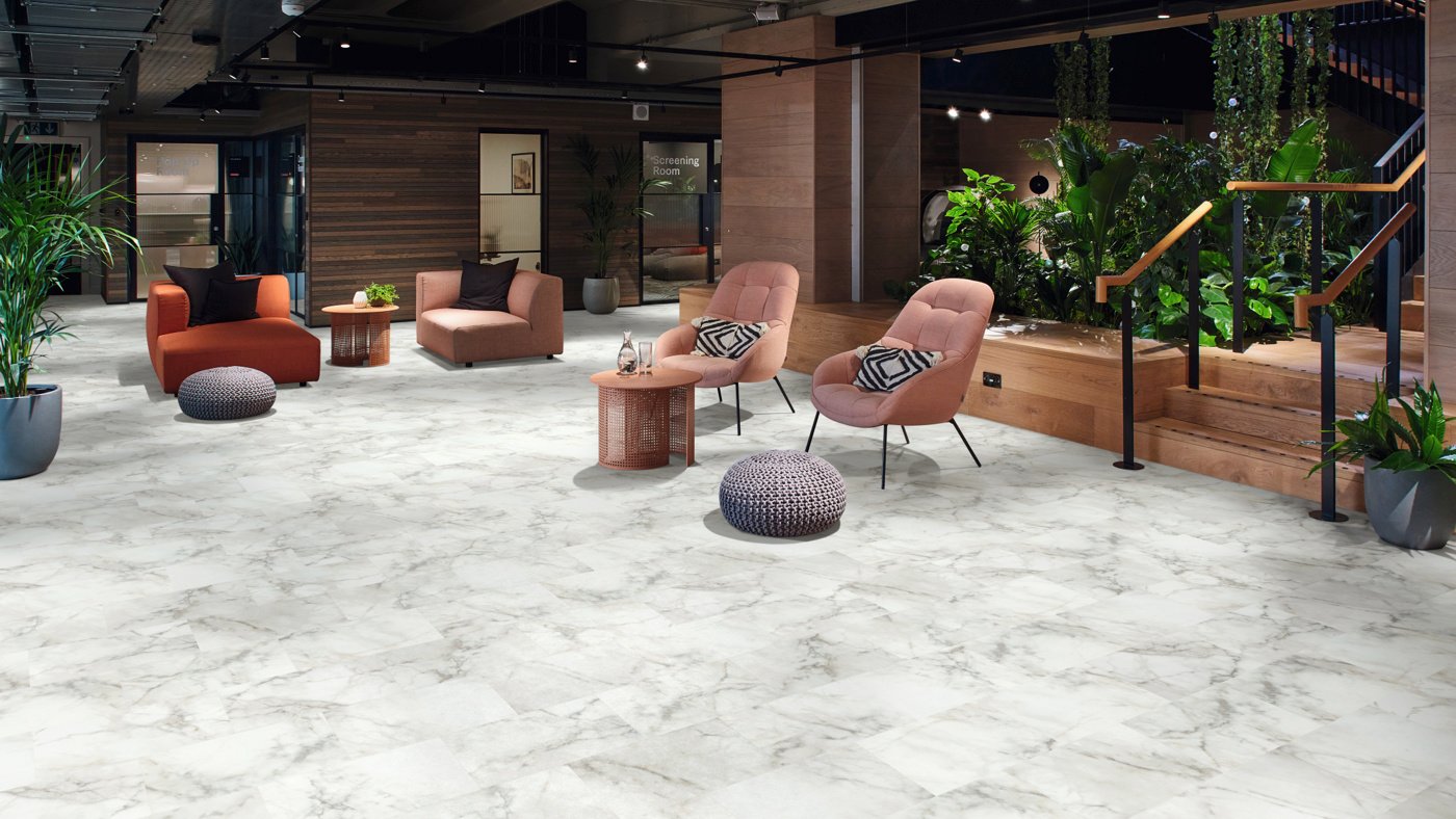 Botique hotel lobby with River Marble ST31 | SCB-ST31-G floors