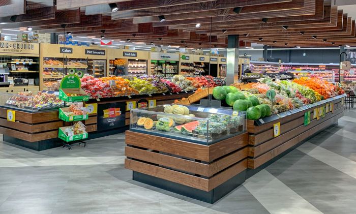 Opus supermarket food displays