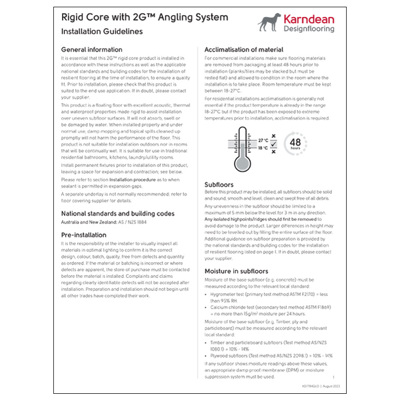 Karndean rigid core installation instructions cover