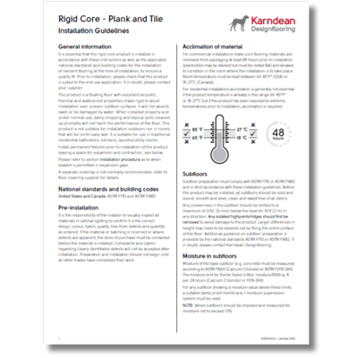 Karndean rigid core products installation guide